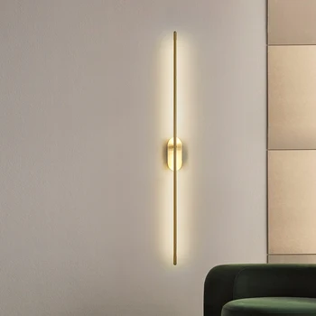 Modern de Aur de Culoare LED Scurtă Dormitor Studiu Lumini de Perete Simplu Noptiera Baie Lampă de Lumină Creative Living Home Lămpi de Perete