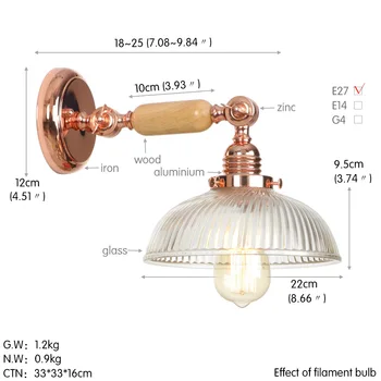 Brațul lung Lampă de Perete LED Edison Moderne Tranșee Regla Loft Lumini de Perete de Fier, Lemn, Sticlă Noptieră Lumina de Perete Decor Acasă de Iluminat
