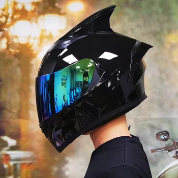 Căști de motocicletă DOT Certificate de Siguranță Deplină Față Dual Lens Casca de Curse Moto Motocross Rezistență Puternică Off-Road cu Casca