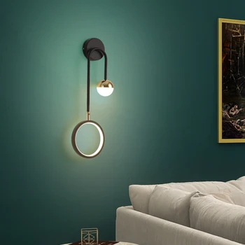 LED Nordic Decora Lux Lampa de Perete Creative Living Culoar Dormitor Noptieră cu Lampă de Perete Modernă Fier de Sticlă Simplă Colibă Lampa