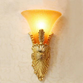 Aurul European Lampă de Perete de Epocă Tranșee de Perete pentru Camera de zi Acasă Decorare Dormitor Oglinzi de Lumină LED-uri Corpuri de Iluminat corp de Iluminat