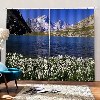 3D Cortina de Lux, Draperii Living albastru peisaj peisaj peisaj cortina