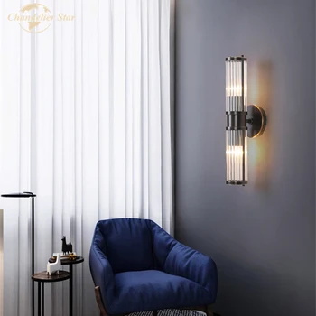 Modernă cu LED-uri Lampă de Perete de Lux, Aur Negru Coloana Tranșee de Perete pentru Bucatarie Dormitor Sufragerie Living Iluminat Interior Decor