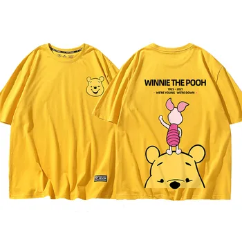 Disney Moda Winnie the Pooh Urs Porc Scrisoare de Desene animate de Imprimare Maneca Scurta Femei T-Shirt Harajuku Unisex Cupluri Tee Top 10 Culoare