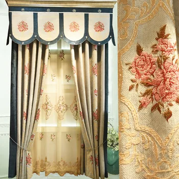 Chenille de înaltă calitate Europene brodate cortina produse personalizate îngroșat umbrire camera de zi dormitor fereastră franceză dormitor