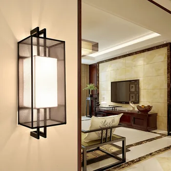 Modern, Creativ Nou Chinezesc Lampă de Perete Multi caietul de sarcini Dormitor Tesatura Noptiera de Lumină LED-uri Coridor Camera de Hotel Lampa