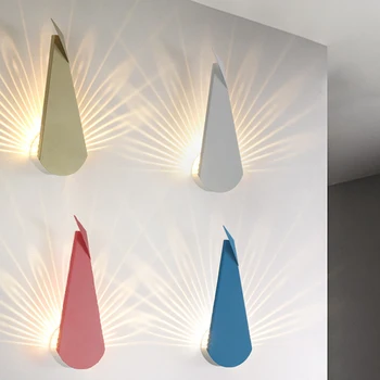 Minimalist Modern, condus de creație păun lampă de perete dormitor lampă de noptieră culoar de hotel lumini scara fundal luminos lampă de perete
