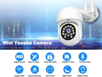 2MP 1080P Yoosee Plin de Culoare Viziune de Noapte Wireless PTZ Camera IP AI Umanoid de Urmărire Automată Acasă de Securitate CCTV Monitor