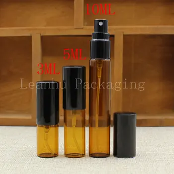 3/5/10 ml din Sticla bruna Sticla cu Pulverizator,Ulei Esențial/Toner/Parfumuri Ambalaje de Sticlă,Gol Container Cosmetice (Transport Gratuit)