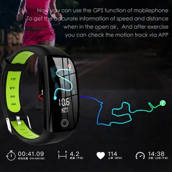Noi F21 1.14 Inch HD Fitness Sport rezistent la apa Tensiunii Arteriale Brățară Inteligent GPS Tracker Rata de Inima Pedometru, Monitorizare Somn