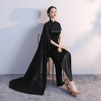 S-3XL Femei Subțire Rochie de Petrecere Stil Chinezesc Seara Cheongsam Podea-Lungime Rochie de Lux de Nunta Banchet Qipao Haine Vestido