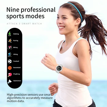Sport Ceas Inteligent Om Femeie LOKMAT ATAC 3 Bluetooth Apel Heart Rate Monitor Touch Screen Roz Smartwatches pentru Android iOS Nou