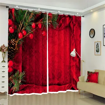 Personalizabil 3D Moderne Perdele Opace Crăciun Roșu de Perete Model de Temă se Ingroase Dormitor Perdele pentru Camera de zi