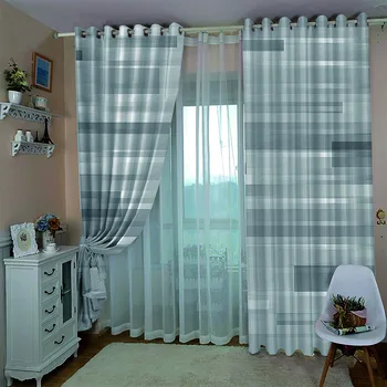 Stereo gri model de grilă 3D Perdele pentru Camera de zi Dormitor Bucatarie Decorative Perdea de lux perdea de pană de curent