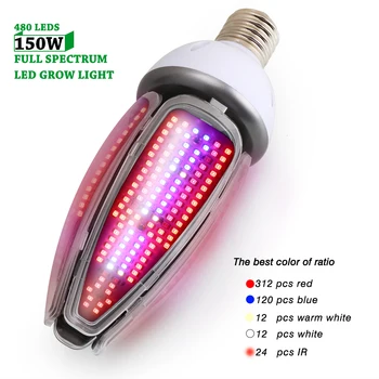 2-8PCS 150W LED-uri Cresc Light Wateproof Cultivarea Plantelor de Lampa E27 E40 Porumb Bec cu Spectru Complet Phytolamp cu efect De Seră să Crească Cort