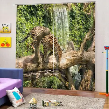 Green park tigru perdele Fereastra 3D Cortina Dinozaur imprimare Lux black-out Pentru Camera de zi Draperii Cortinas