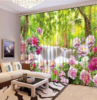 Flori perdele Peisaj Frumusete de Imprimare a fotografiilor Digitale Opace 3D Perdele pentru Camera de zi lenjerie de Pat Cameră de Hotel