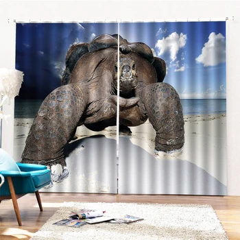 Dimensiunea personalizate de Lux Opace 3D Fereastră Perdele Pentru Camera de zi țestoasă marină 3d perdele