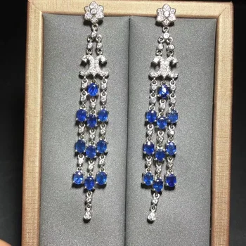Sapphire Cercei Stud Bijuterii Natural Royal Albastru Safir, Pietre semipretioase Cercei Stud pentru Femei