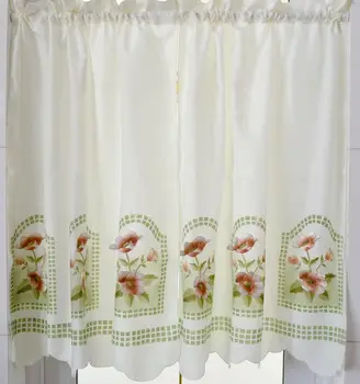 Stil European pastoral arta pânză lipite pânză brodate scurt cortina perdele bucatarie toaletă mic cortina jumătate cortina