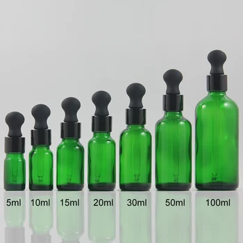 100buc/lot forma rotunda verde 0.5 oz dropper recipient parfum ulei esențial sticle de sticlă de vânzare 15ml