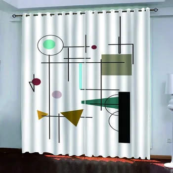 Personalizat 2020 Opace fereastră perdele sufragerie, dormitor, bucătărie, cameră copii Moderne, geometrice 3D perdele cortinas cocina
