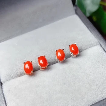 KJJEAXCMY bijuterii fine natural de coral roșu 925 de argint sterlină femei cercei noi Știfturi de Ureche test de suport de lux