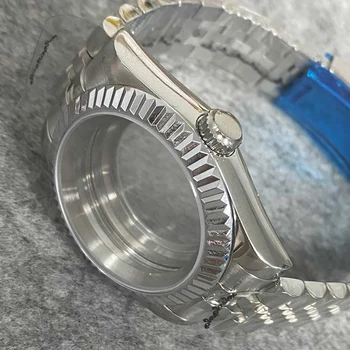 39mm Argint Datajust Caz Ceas de Viteze Inel cu Safir de Sticlă 20mm Jubilee Curea de Potrivire Cadran Indicator Pentru NH35/36 Circulație