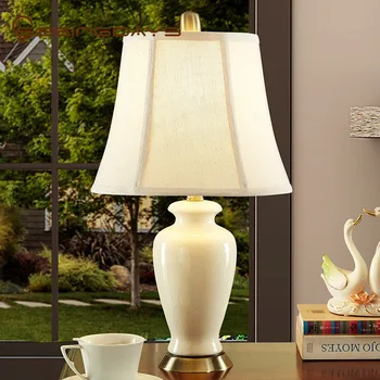 SeeingDays Stil American Ceramice Lampă de Masă pentru Dormitor Lampă de Noptieră Modern, Simplu, Stil European Lampă de Noptieră Camera de zi