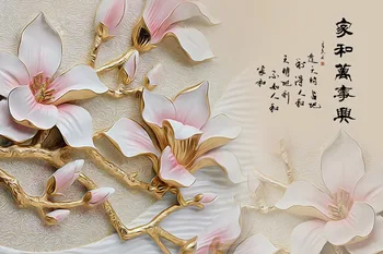 3D Draperii Pentru Living lenjerie de Pat cameră de relief perdea de flori de crin perdele