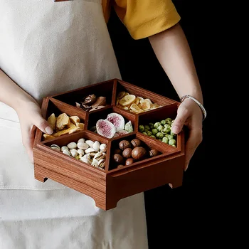 Creativ European din lemn masiv cutie de bomboane cu capac fructe uscate snack box casa din lemn nuci pepene galben cutie de depozitare cadou de nunta