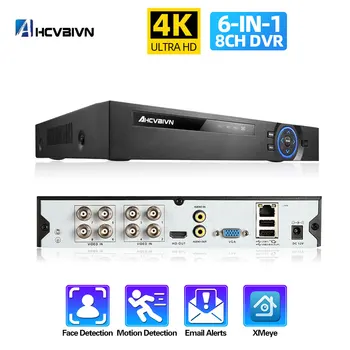 Inteligent de Detectare a Feței CCTV DVR Hibrid 8CH AHD 8MP 6 IN 1 AHD CVI TVI, CVBS 4K de Securitate DVR AHD Pentru Camera Camera IP aparat de Fotografiat Analog