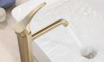 Aur lustruit alama înalt baie chiuveta de robinet de apa rece la cald bazinul mixer robinet robinet robinet de calitate