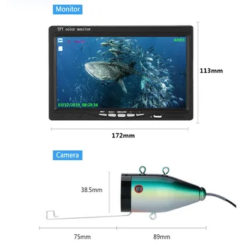 Căutare de pește Pescuit Subacvatic cu Camera DVR HD 1280*720 Ecran Dublu Lampă 1080P 15 m/30m Camera pentru Pescuit 16GB Înregistrare