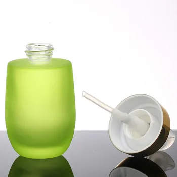 20buc sticlă verde scrub emulsie de ulei esential de sticla 30 50g crema borcan cosmetice de ambalare recipient gol de Aur set argint cove