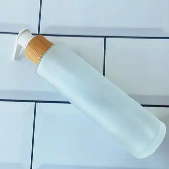Flacon de Sticlă mată Cu Bambus Capac Pompa Cosmetice Toner Sticla de îngrijire Facială Containere de Ambalare Flacoane de Lotiune de Ingrijire a Pielii Borcan
