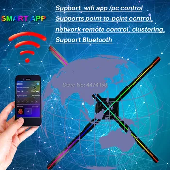 Wifi App Bluetooth de publicitate de afișare 3d proiector telefon Mobil-un singur clic de ieșire ANUNȚURI 3d holograma led fan