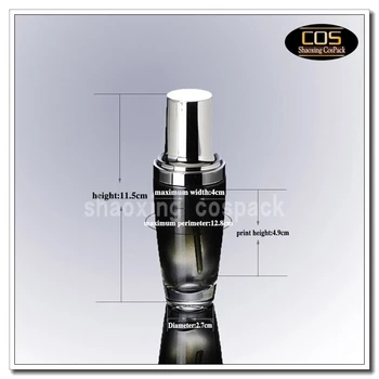 100buc en-gros LGX40 30ml ochi concentrat lotiune pompa de sticlă de sticlă, 30ml gol negru sticle cu lotiune pompa
