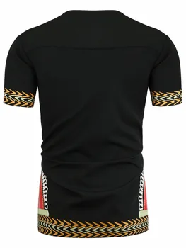 Mens Africane Dashiki Maneci Scurte T-Shirt Frumoasa de Vara, Casual V Gât T Cămașă Bărbați Hip Hop Hipster Tigan Etnice Topuri Tricouri Camasa 3XL