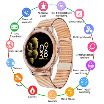 B8P Ceas Inteligent Femei Ceasuri Sport Impermeabil Ceas Electronic de Ritm Cardiac Tracker Complet Tactil Femei Smartwatch Pentru Xiaomi IOS