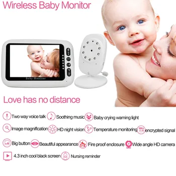 Video Baby Monitor 2.4 G Wireless Cu LCD de 4.3 Inci 2 Way Audio Vorbim de Viziune de Noapte de Supraveghere Camera de Securitate de baby-sitter
