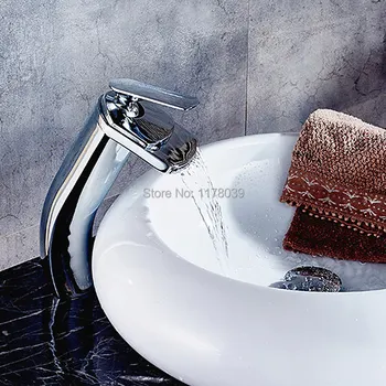 Alamă cascada baie robinet,o singură gaură caldă și rece mixer robinet,single de lux se ocupe de baie cascada bazinul robinet,J16992