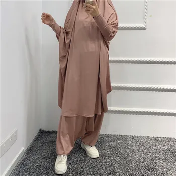 Eid Abayas pentru Femei Dubai Abaya Turcia Ramadan Rugăciune Îmbrăcăminte Musulman Pantaloni Seturi jilbab-ul Mult Khimar Hijab Rochie de Islam Niqab Burka