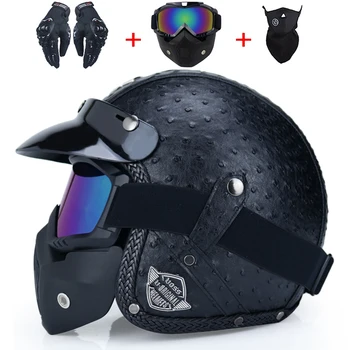 Față deschisă 3/4 casca personalizate pentru barbati femei vintage retro motocicleta cascos de motociclistas căști de protecție