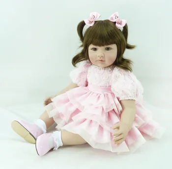 Silicon Renăscut Baby Doll Jucării 60cm Printesa Copilul fata de Copii, Cum ar fi în Viață Bebes renăscut menina bonecas Brinquedos