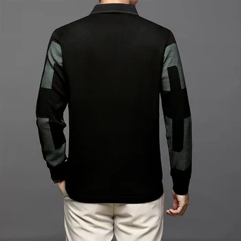 2021 noi bărbați coreean maneca lunga T-shirt Rever slim Polo moda