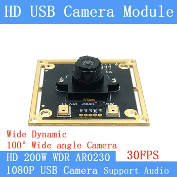2MP 100° distorsiune Redusă Unghi larg OTG UVC 1080P Webcam 30FPS USB aparat de fotografiat module de Iluminare filmare wide dynamic Support audio