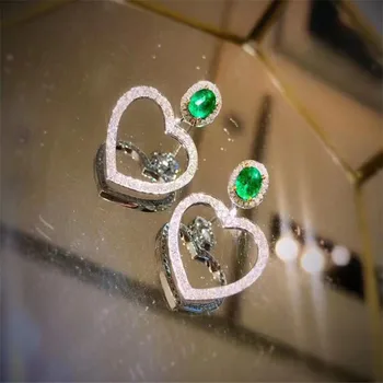 Naturale de Smarald incuietoare cercei real smarald cercei 925 bijuterii fine pentru femei, mama cadou de ziua de nastere