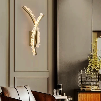 Noutate de Cristal Lămpi de Perete cu LED-uri Pentru Camera de zi Dormitor Noptieră TV Fondul de Interior Modern, din Metal Art Deco de Iluminat Corpuri de Aur