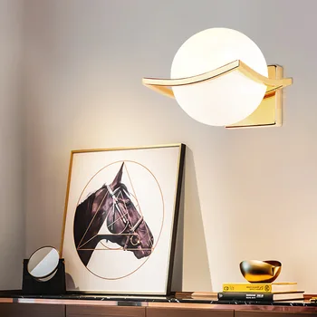 Cross-oglinda modern, simplu de personalitate e27 dormitor noptieră lampa de perete lampă coridor minge de sticlă lampă de perete